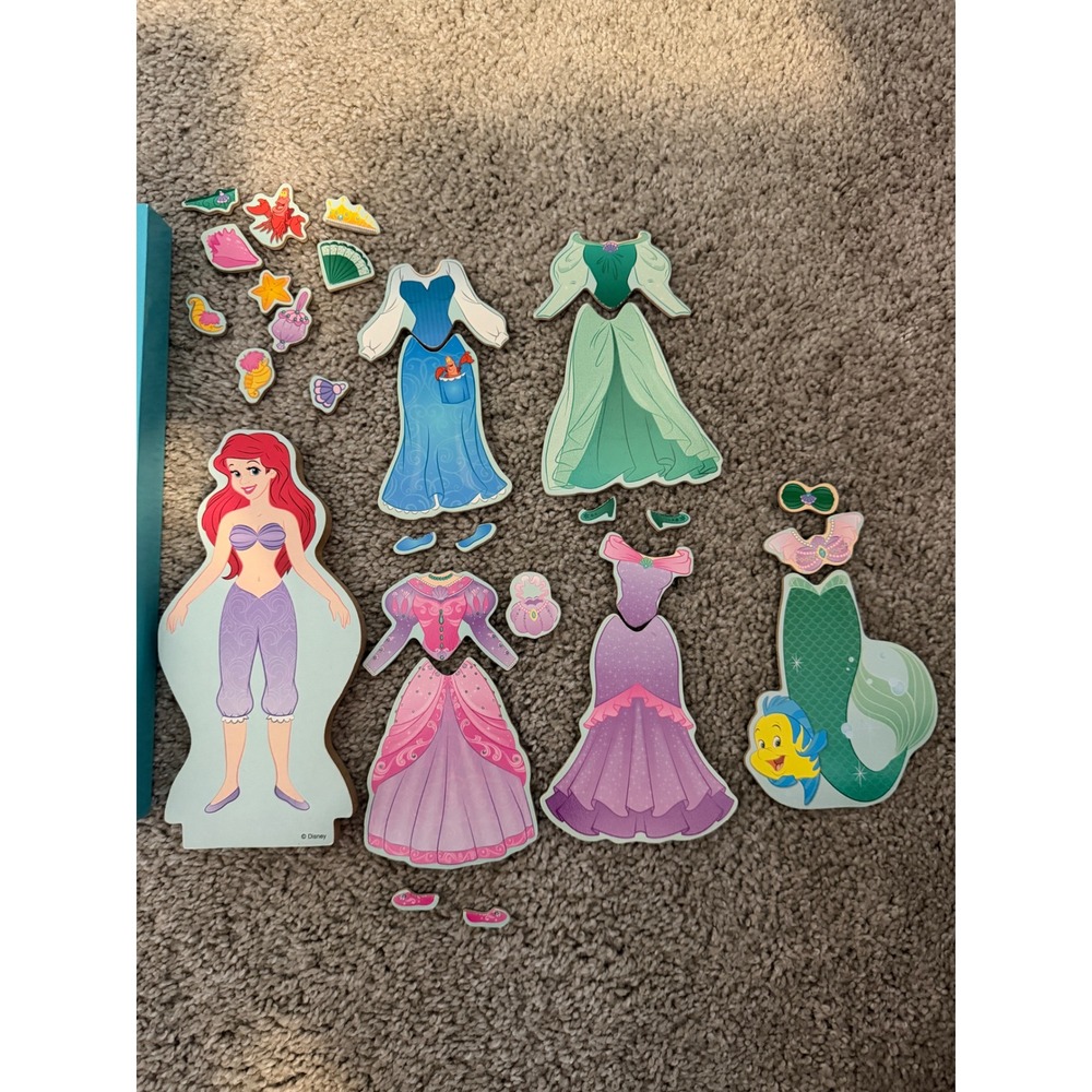 Melissa & Doug Ariel Magnetic Dress-Up Kids OS Blue Wooden Doll Toy Set Play